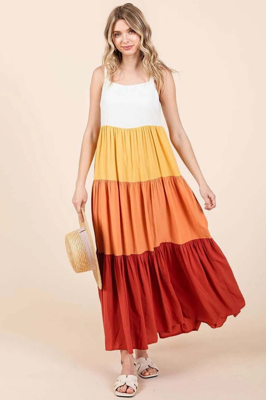 Mittoshop Color Block Tiered Pull-On Maxi Dress eaafa57e36054f358ddd7fc156c6bbfc-Max-Origin