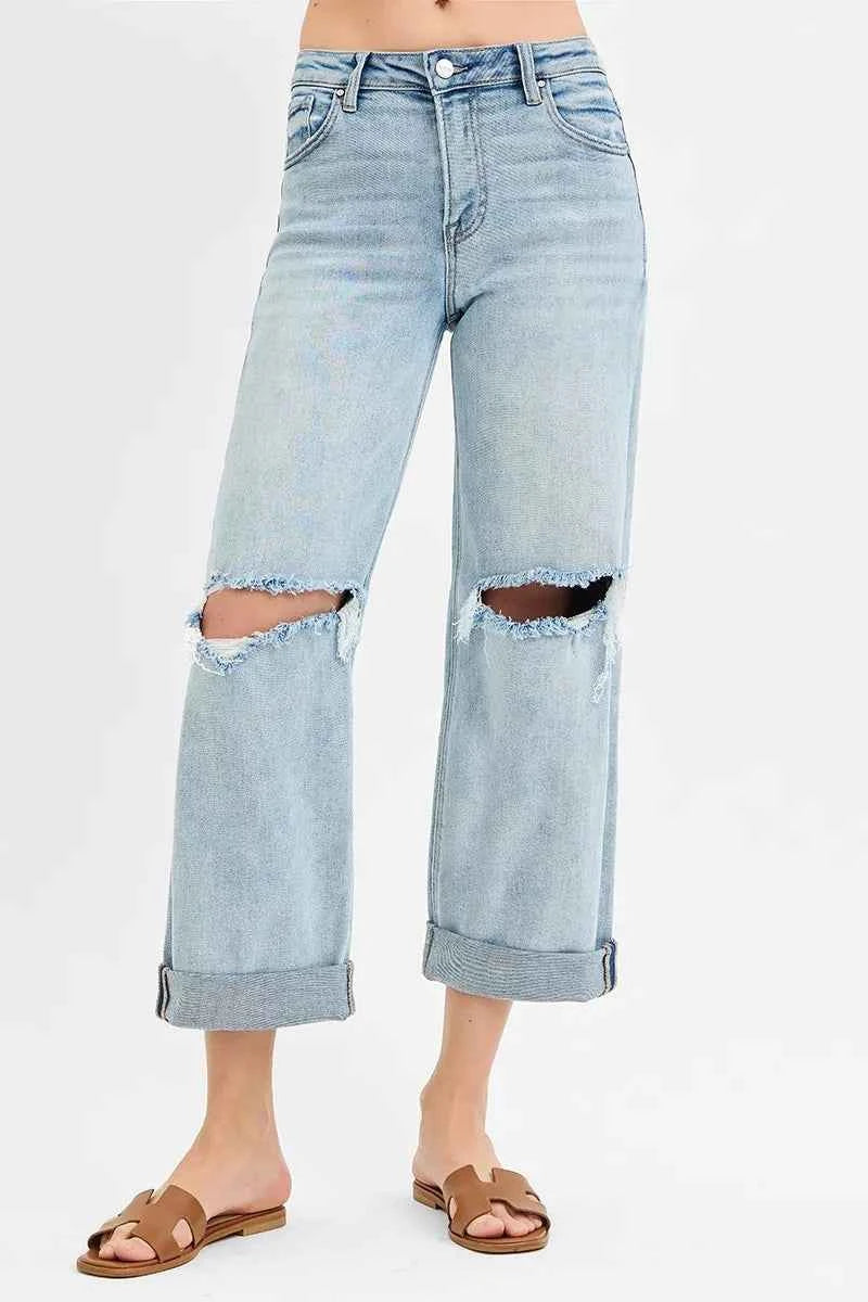RISEN Full Size Mid Rise Fit Boyfriend Jeans with Cuff Plus Size eacf75f3c2da487fad14f22e7b97088d-Max-Origin
