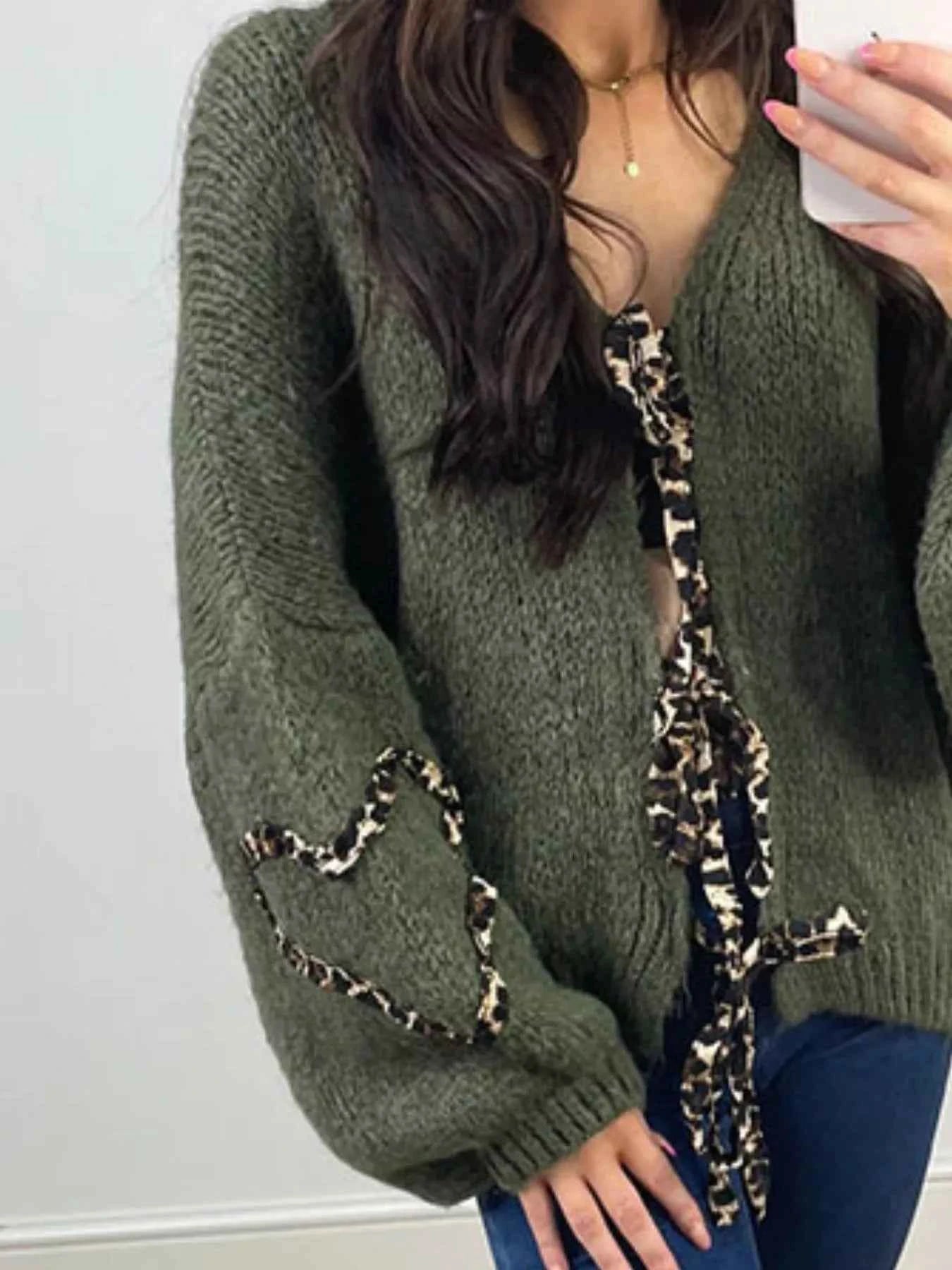 Tie Front Long Sleeve Sweater eadb6b2c-4ce9-42bb-972e-2ac299b84c06-Max-Origin