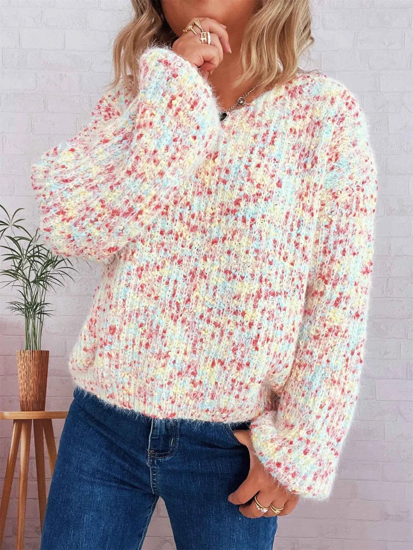 Colorful Long Sleeve Sweater eaf83032aaee4731be5e61cf18dd7e89-Max-Origin