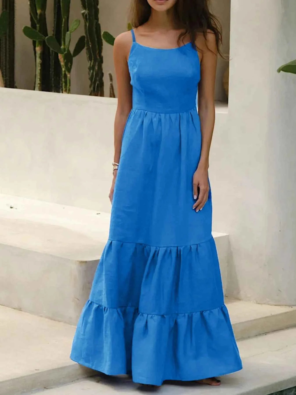 Tiered Maxi Cami Dress with Ruffled Hem eb240610-8504-43f3-a699-bd887fe81fd3-Max-Origin