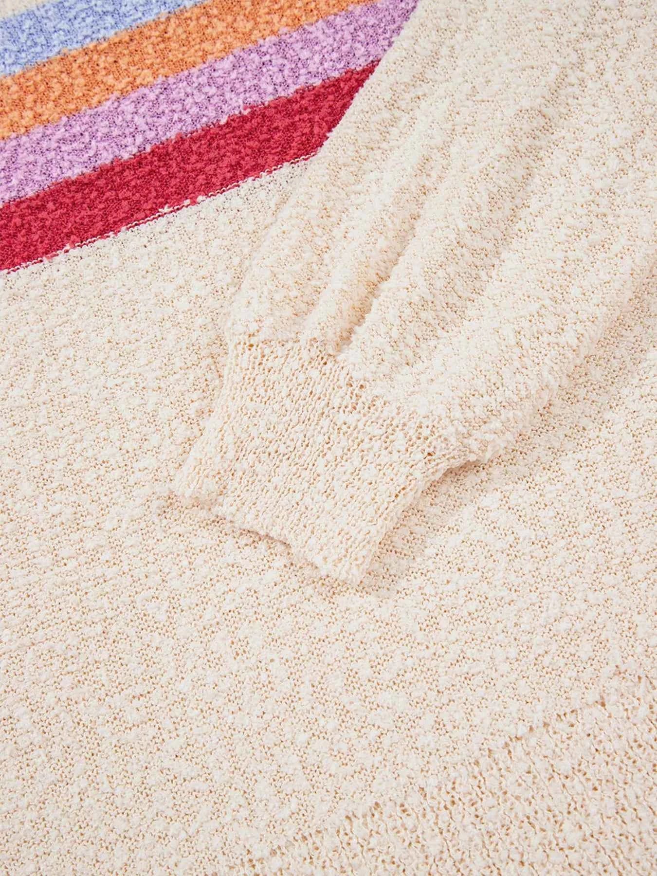 Striped Color Block Loose Sleeve Sweater eb48d08003b44ae0800e01b9ef97e25a-Max-Origin