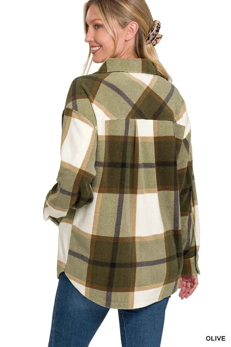 Zenana Oversized Plaid Fleece Shacket ec3be6cf-865d-4dae-8811-ea59fb7e4a3a-Max-Origin