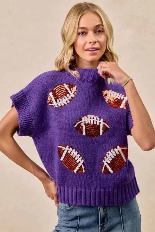 BiBi Gameday Sequin Football Patches Rib Banded Sweater ec6c572a-2e6c-4369-bd3b-0ef1ebf8e33a-Max-Origin