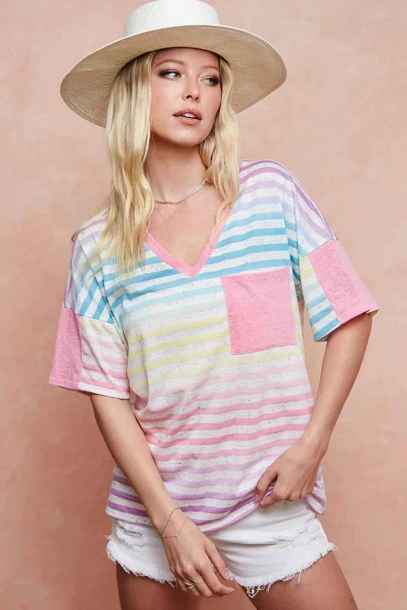 BiBi Rainbow Stripe Printed Triblend Knit Top RAINBOW STRIPE ec93900054704adeb1fd70a55806aa29-Max-Origin