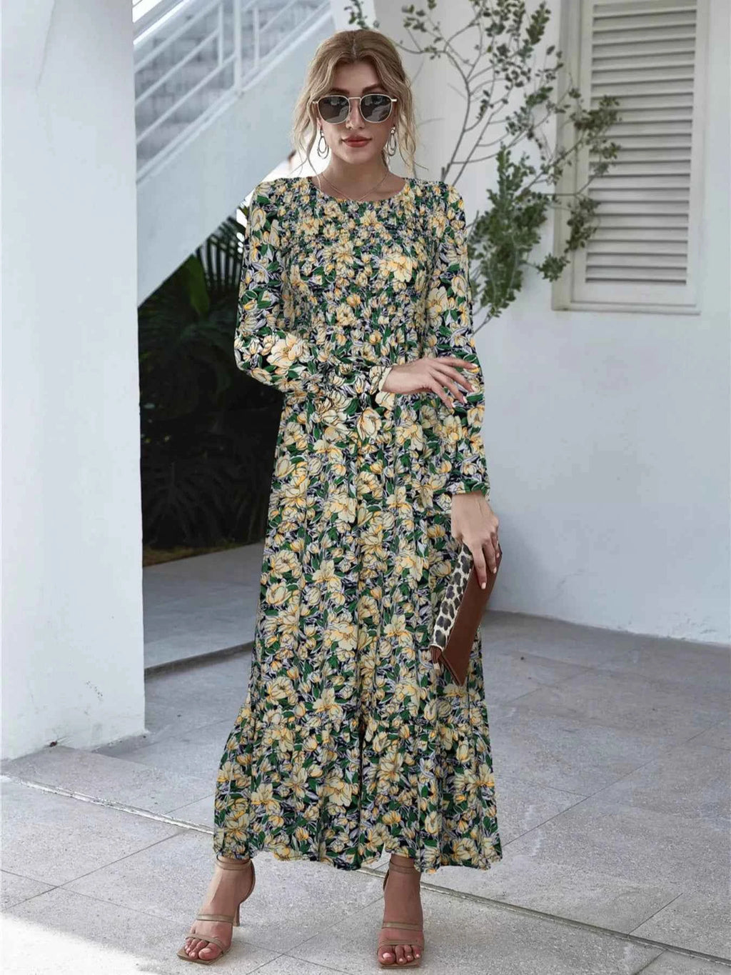 Floral Flounce Sleeve Maxi Dress ecafd487-f2bd-44de-afb4-1af8aa5df738-Max-Origin