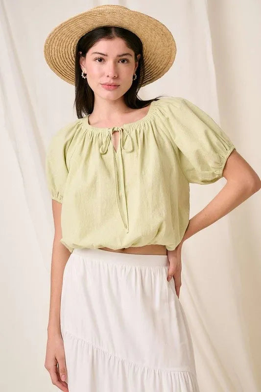 Mittoshop Linen Two-Way Short Sleeve Crop Blouse ece74b59-0c7d-488b-9db5-eae8675d1165-Max