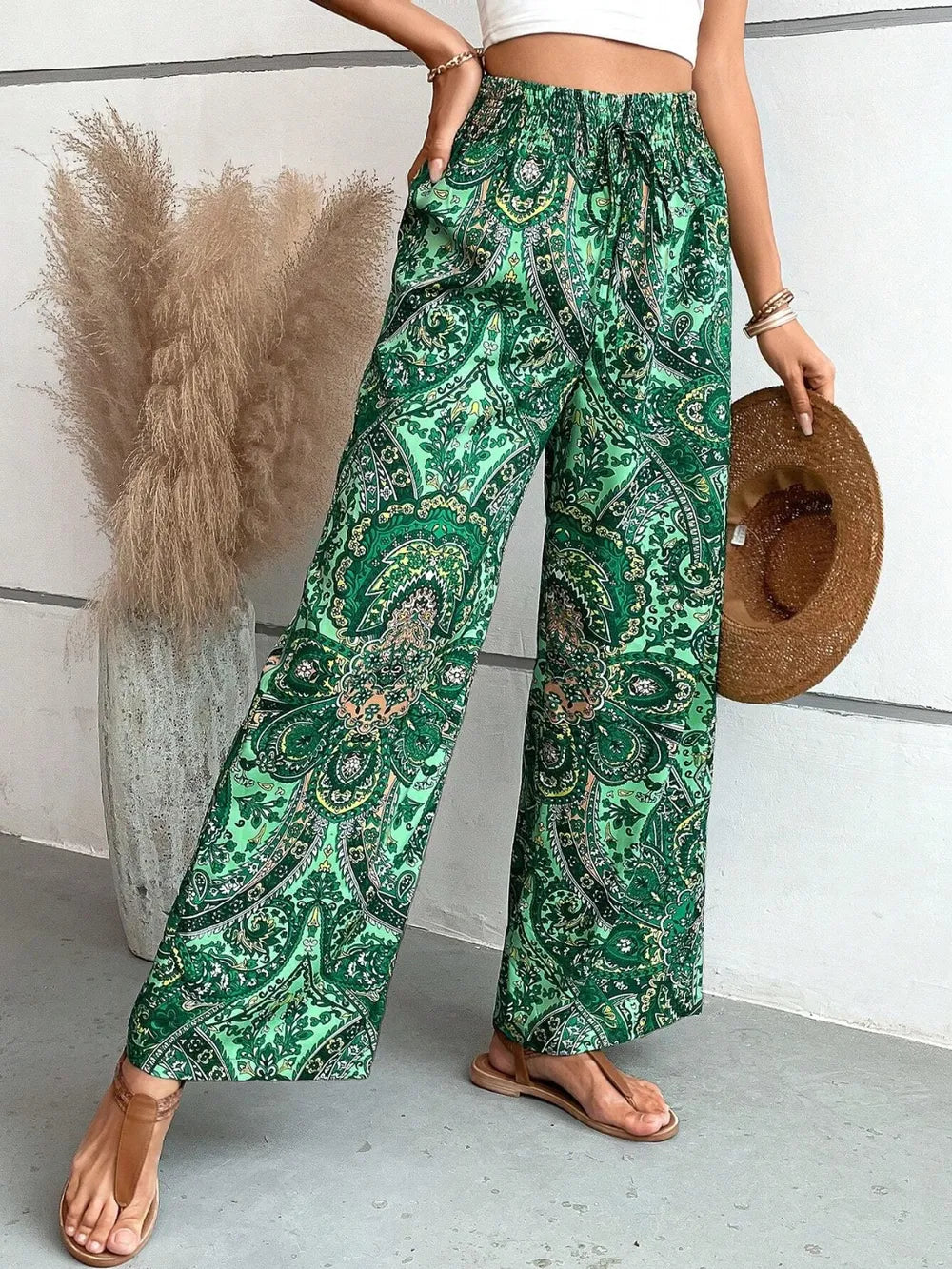 Printed Wide Leg Pants eda1eea8-62b3-47b3-845e-628f0d2e205a-Max