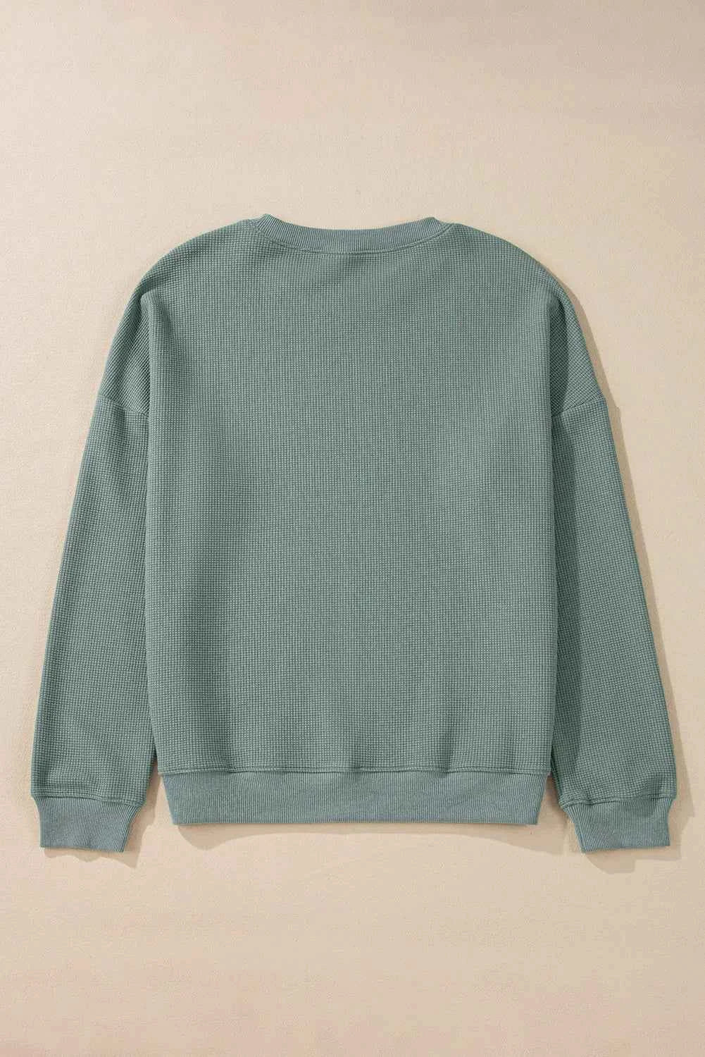 Waffle-Knit Long Sleeve Dropped Shoulder Top edb135af-4f20-4cd9-9834-9b743bf4ce48-Max