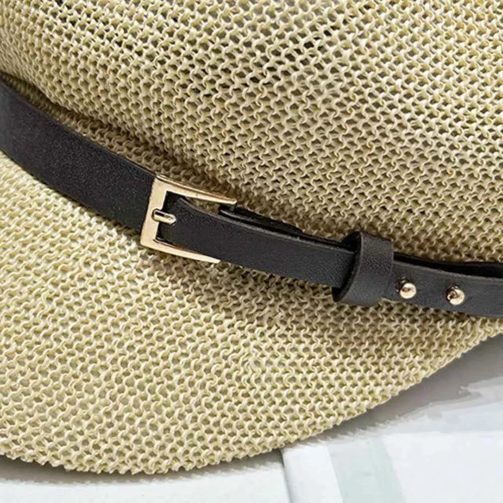 Straw Woven Buckle Hat edc308cd-8e03-4a8f-b71d-d0586b01f127-Max