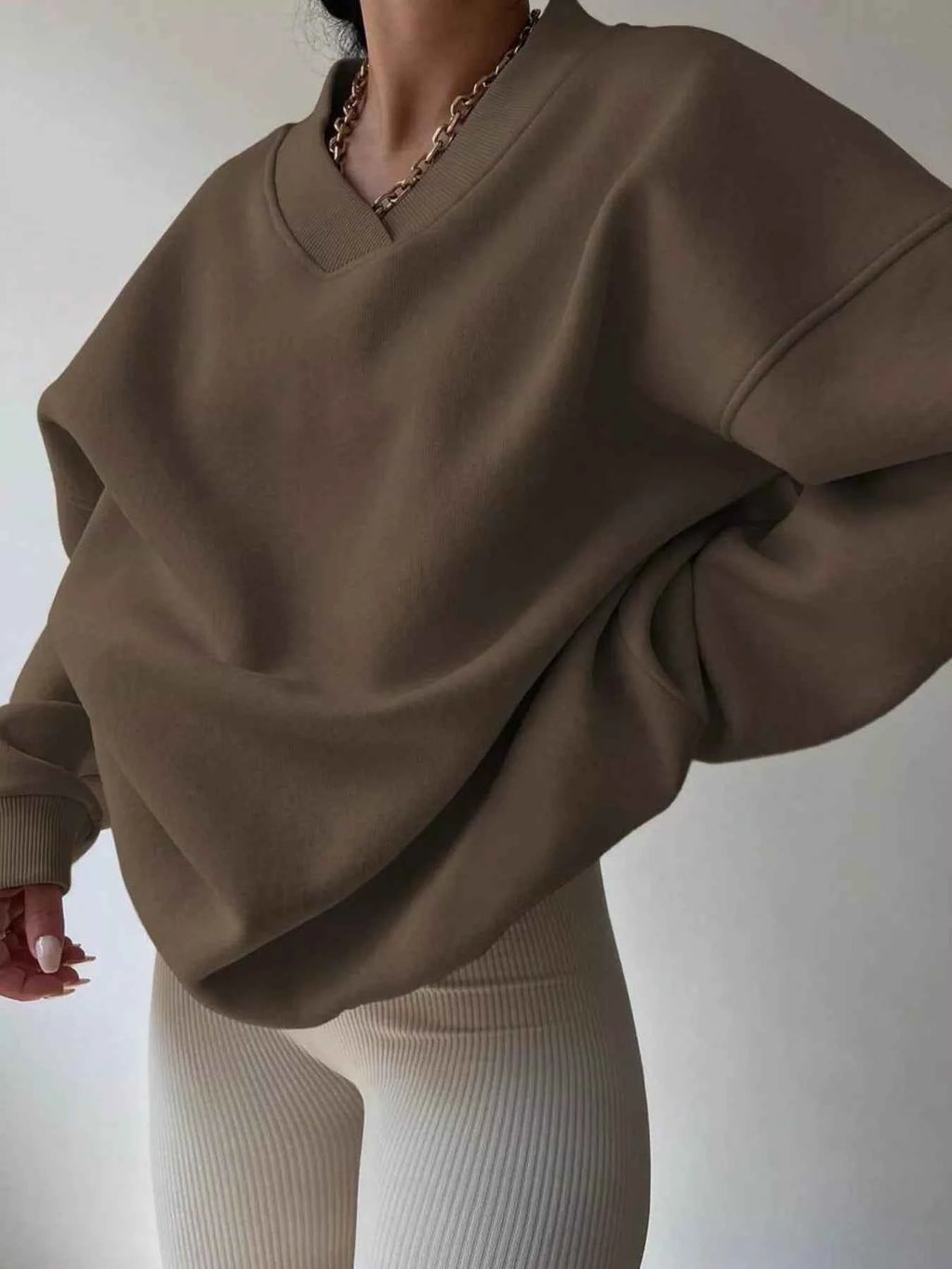 Dropped Shoulder Long Sleeve Oversized Sweatshirt ede38b4378e04cac9190b4ea86e6bdad-Max-Origin