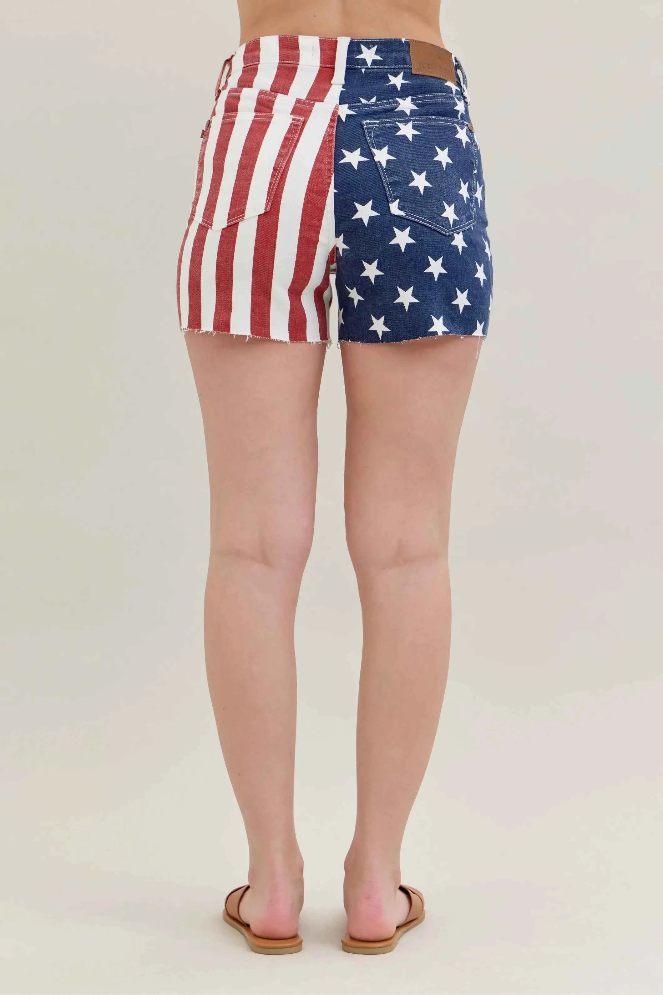 Judy Blue Full Size High Waist Americana Flag Fray Hem Shorts Plus Size edfadae51bc740a4ba283ee502bcbd37-Max-Origin
