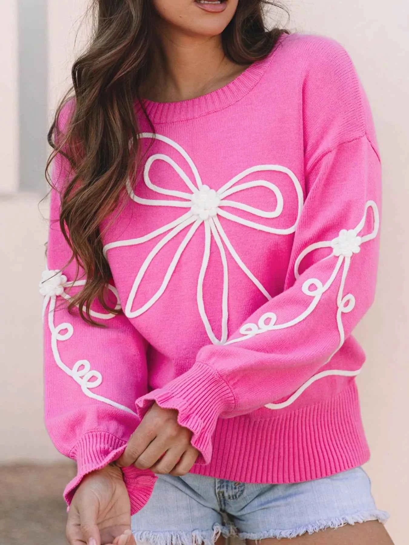 Ribbed Hem Long Sleeve Sweater ee45cb77-6214-47ec-b064-43a4bdfa168a-Max-Origin