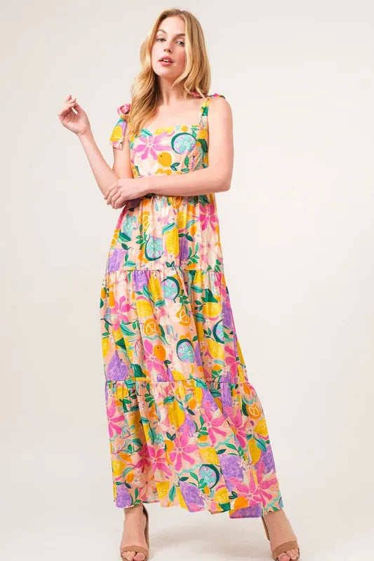 And The Why Shoulder Strap Tropical Fruit Printed Tiered Maxi Dress ee5392406a9f40ed88c249498c847567-Max-Origin