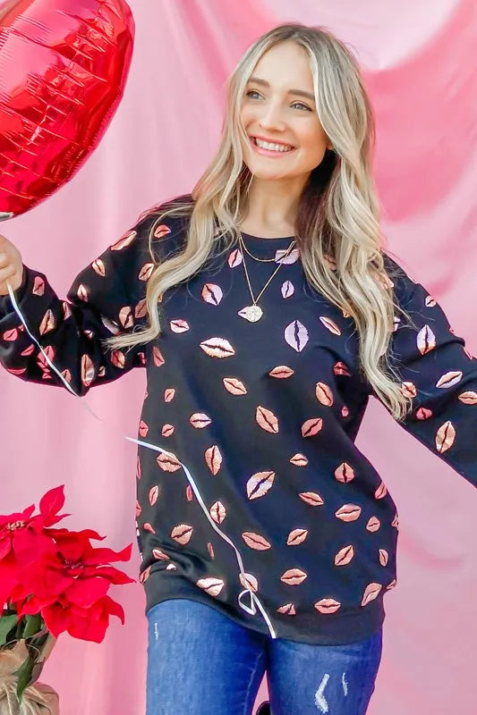 And The Why Kiss Pink Foil Allover Print Pullover Sweatshirts ee5c3f6d57604725b43d6eddabc332a9-Max-Origin