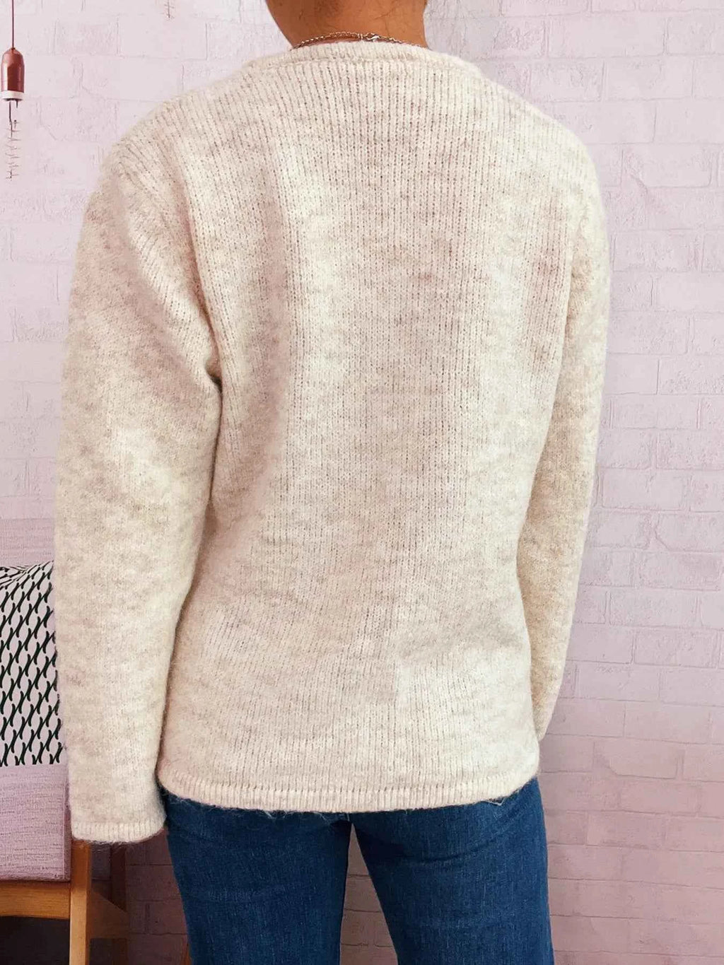Button-Front Side-Tie Sweater eeafe7e779dd479985fb6a995a5b2d09-Max-Origin
