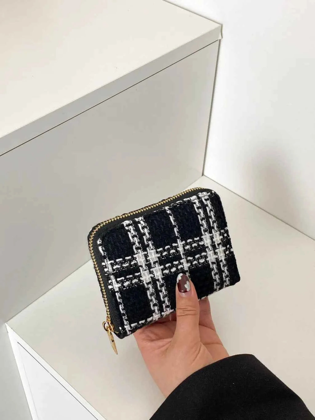 Plaid Polyester Card Case Black One Size eeb5d0a9-4024-4e8a-abb2-6d8bce5a266f-Max-Origin