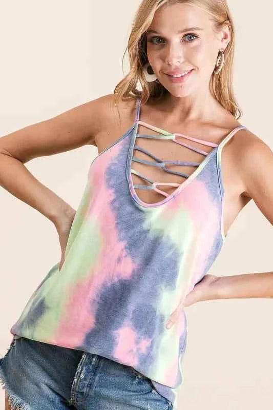 BiBi Tie Dye Terry Camisole with Caged Neck eecfc87af9744110b39c511cc349c557-Max-Origin