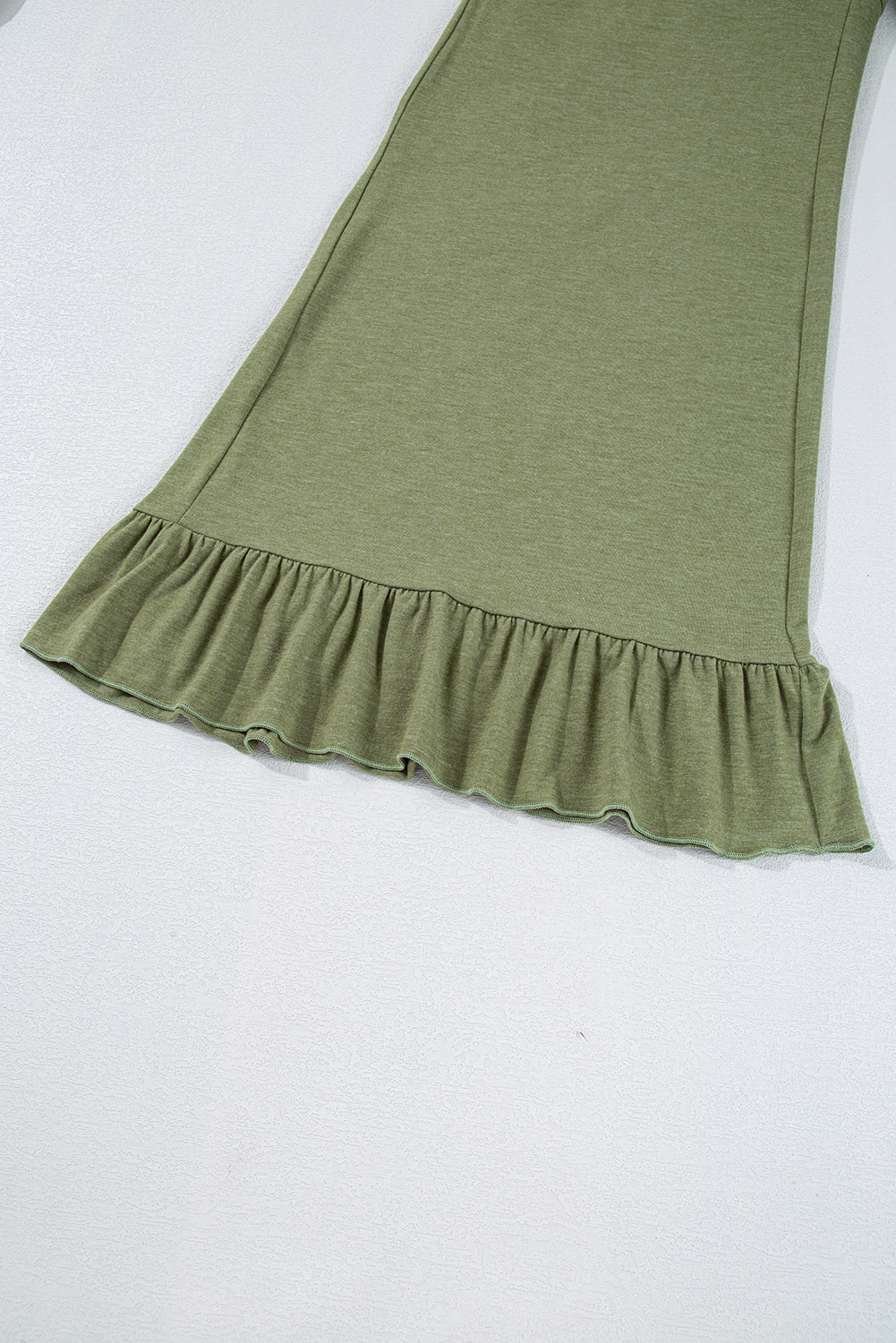 Dune Solid Color Ruffle Hem Wide Leg Pants eed85cde7c327370
