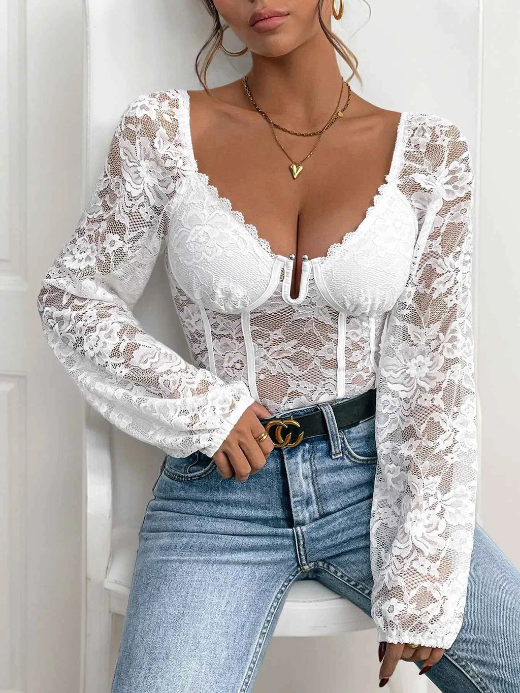 Lace V-Neck Long Sleeve Bodysuit eedfaa8a-d1a3-4ffc-9a0d-bee5c5030526-Max-Origin
