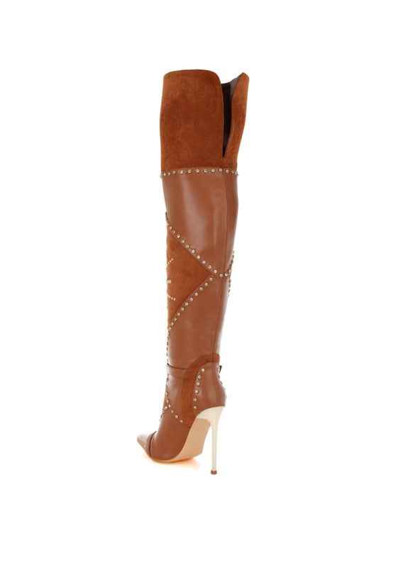 Medira Pointed Toe Embellished Stiletto Boots eef7ad8b-73e9-49e4-aba6-3a2419459ff6