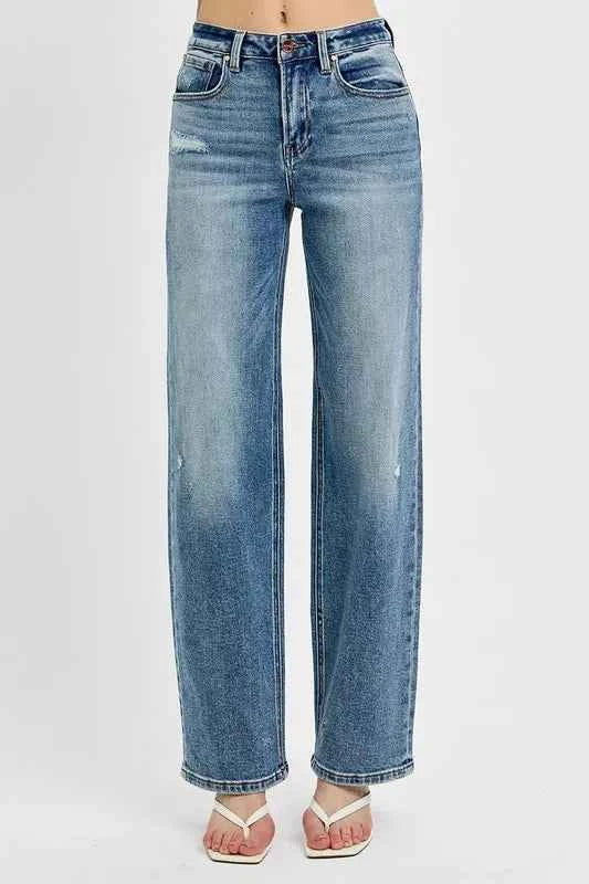 RISEN Full Size Distressed Wide Leg Jeans Plus Size Medium ef7a7c0f-97ae-45b9-b0e9-2cdb8676ec86-Max