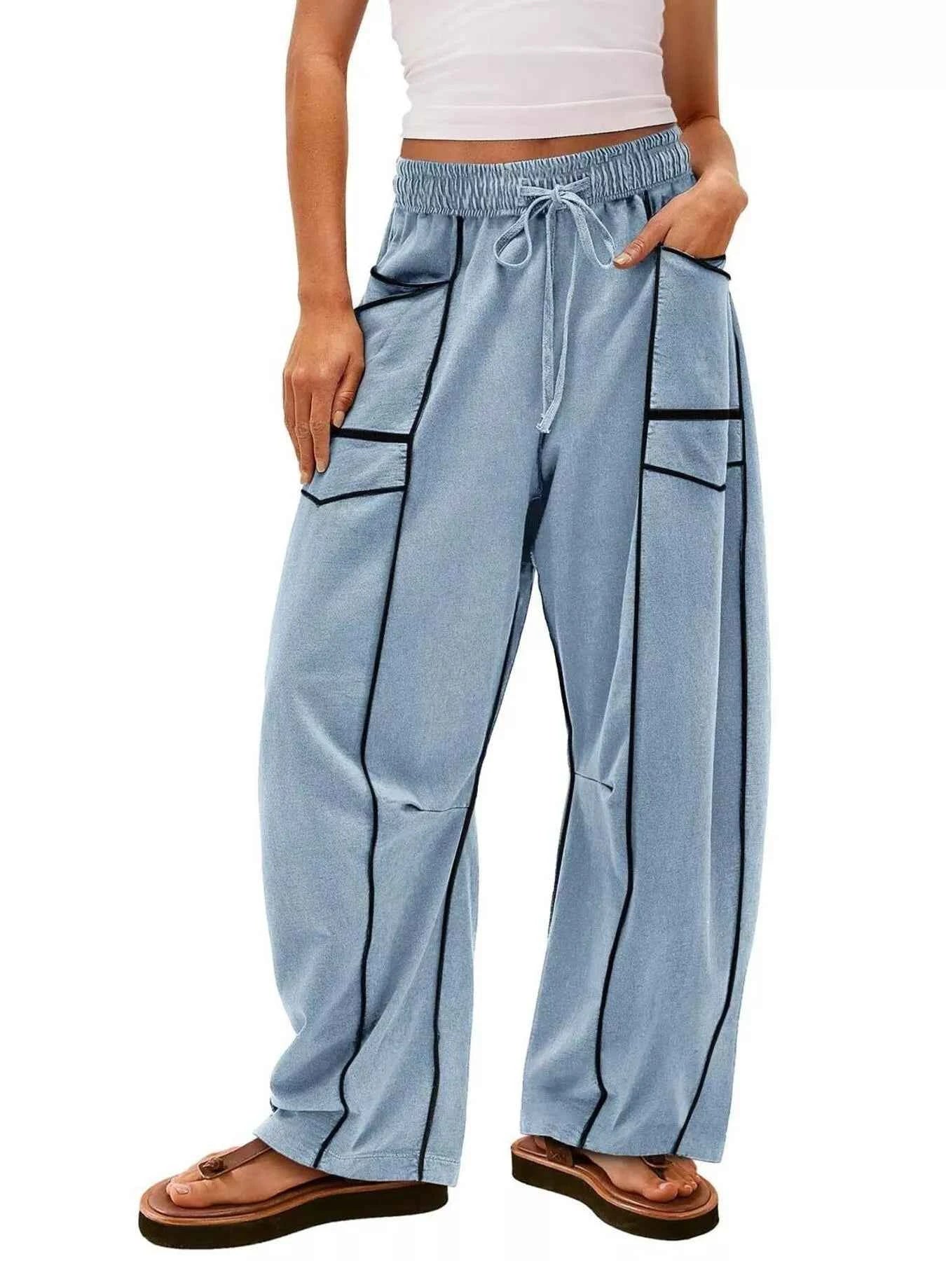 Drawstring Wide Leg Pants Light Blue ef82a3d4-c869-4cd9-896e-a3ea23b9d400-Max-Origin