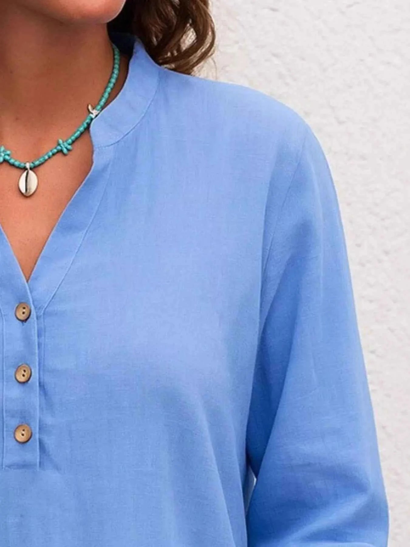 Full Size Button Detail Notched Long Sleeve Blouse Plus Size ef86d972-ad06-4d7c-926e-1dc47bfd3db4-Max-Origin