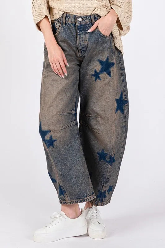 SAGE + FIG Star Wide Leg Jeans with Pockets ef90f08d-a4d1-4d7e-bbe1-7ef9de6395dc-Max