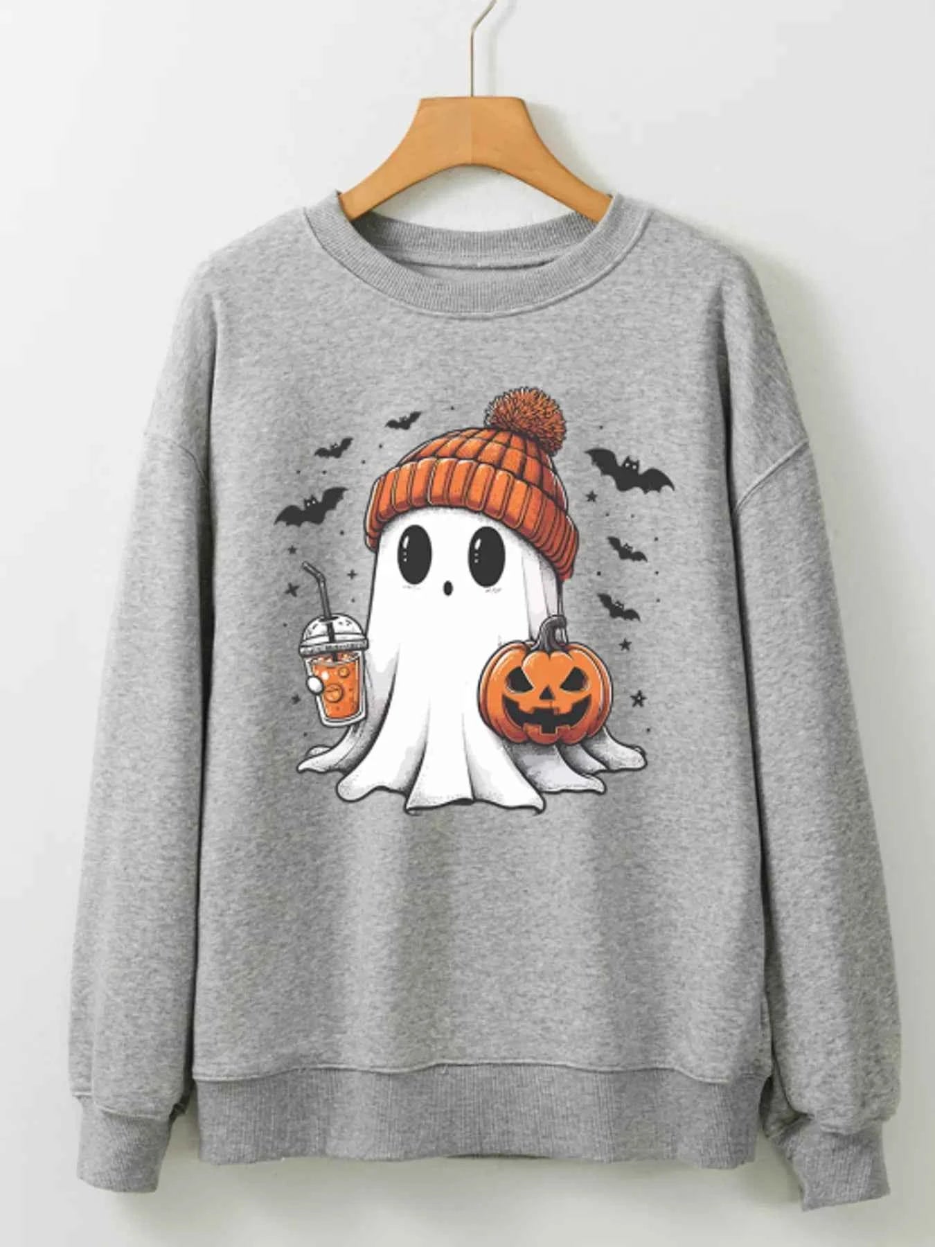 Halloween Ghost Round Neck Sweatshirt efac7268ad494f1482ed0baabb916d20-Max-Origin