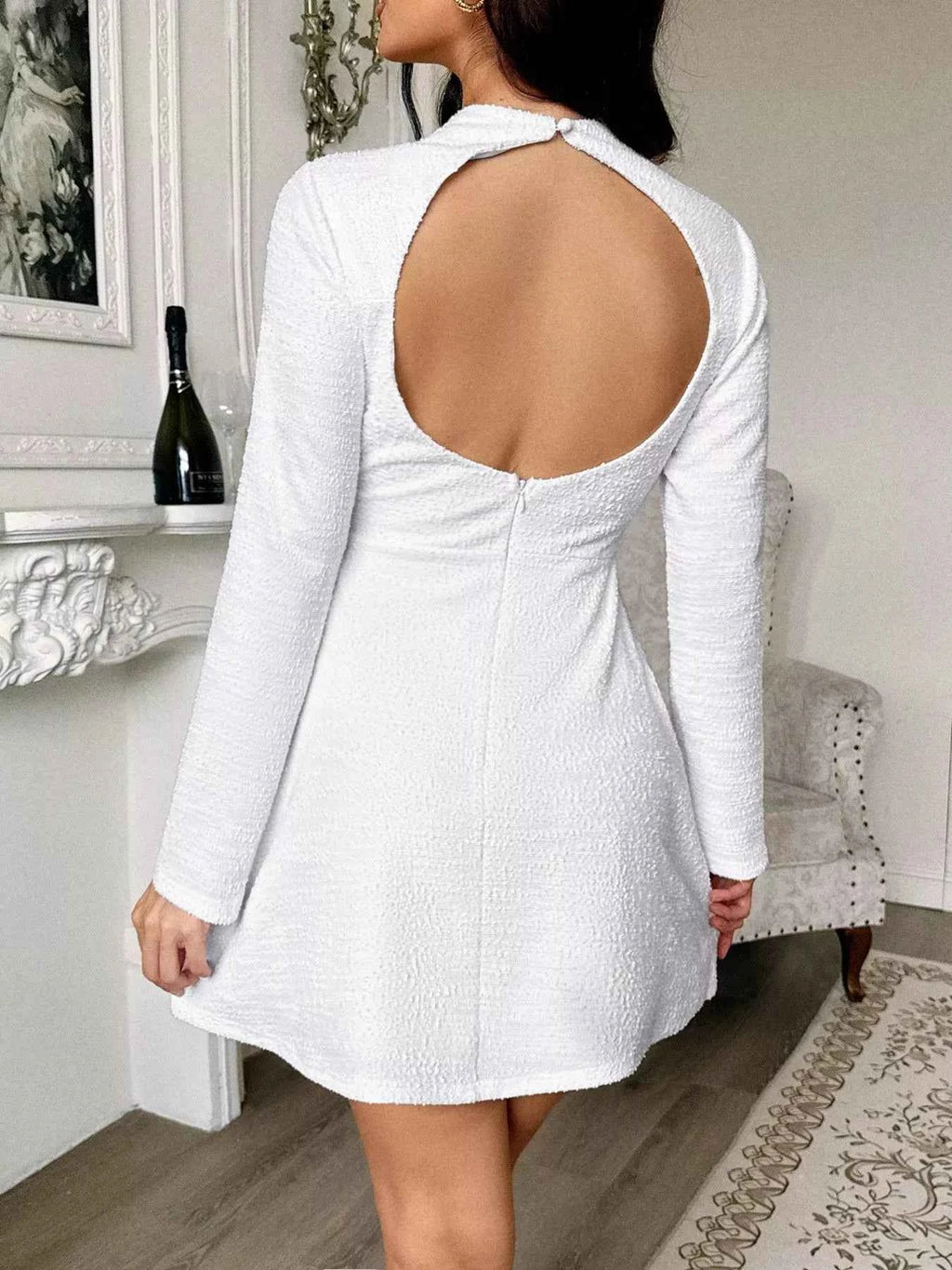 Cutout Back Long Sleeve Mini Dress efb349f3-f402-44cb-8a7f-e9a152856494-Max-Origin
