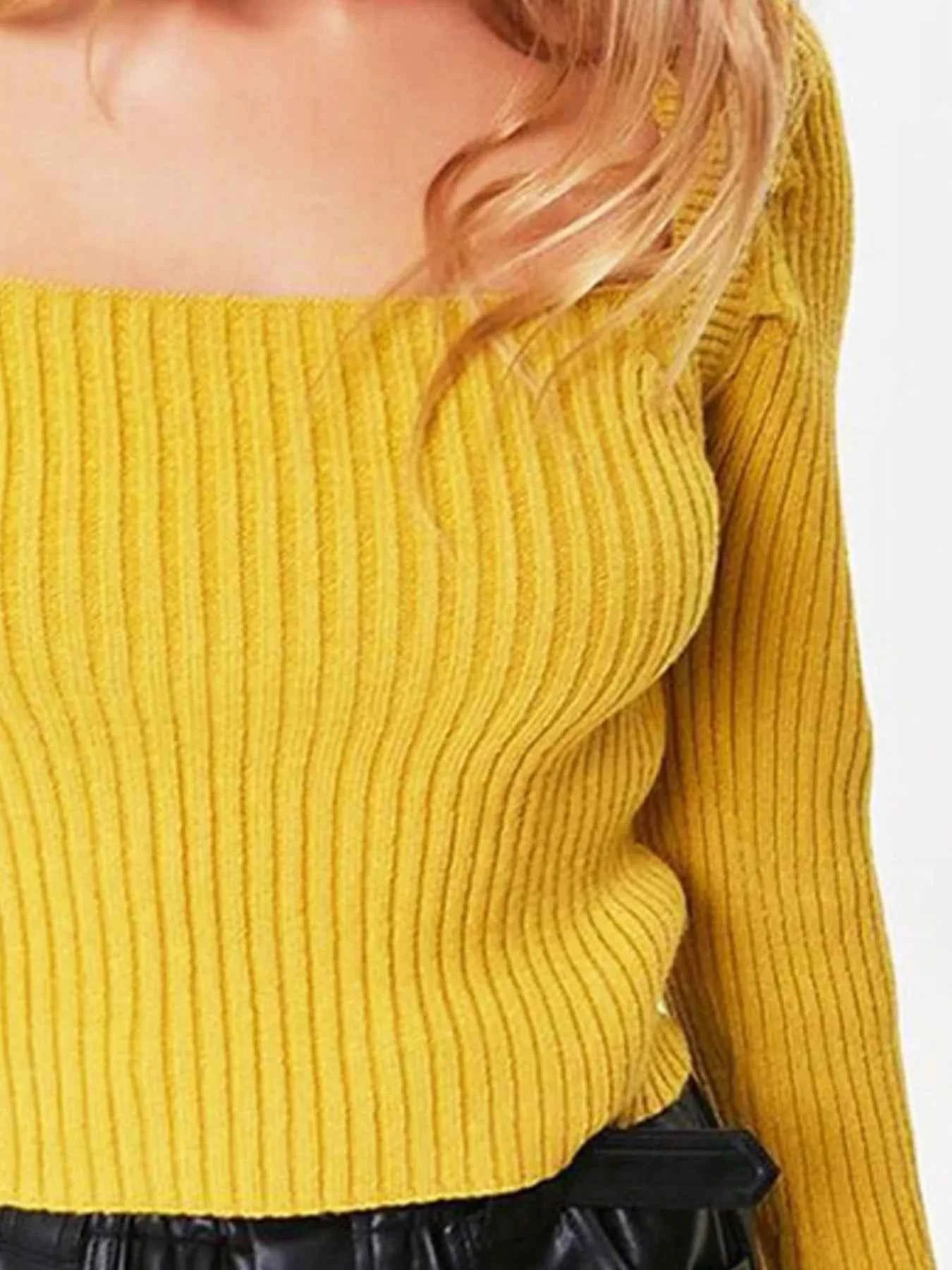 Ribbed Square Neck Long Sleeve Sweater efca0255-0c45-474f-bd46-46c6274b28e5-Max-Origin