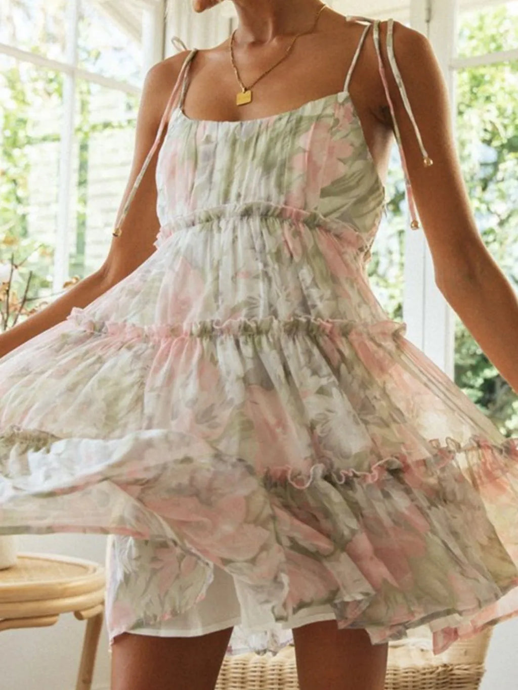 Frill Printed Square Neck Mini Cami Dress eff98f21-f25a-4741-b67c-cadabb0049c0-Max-Origin