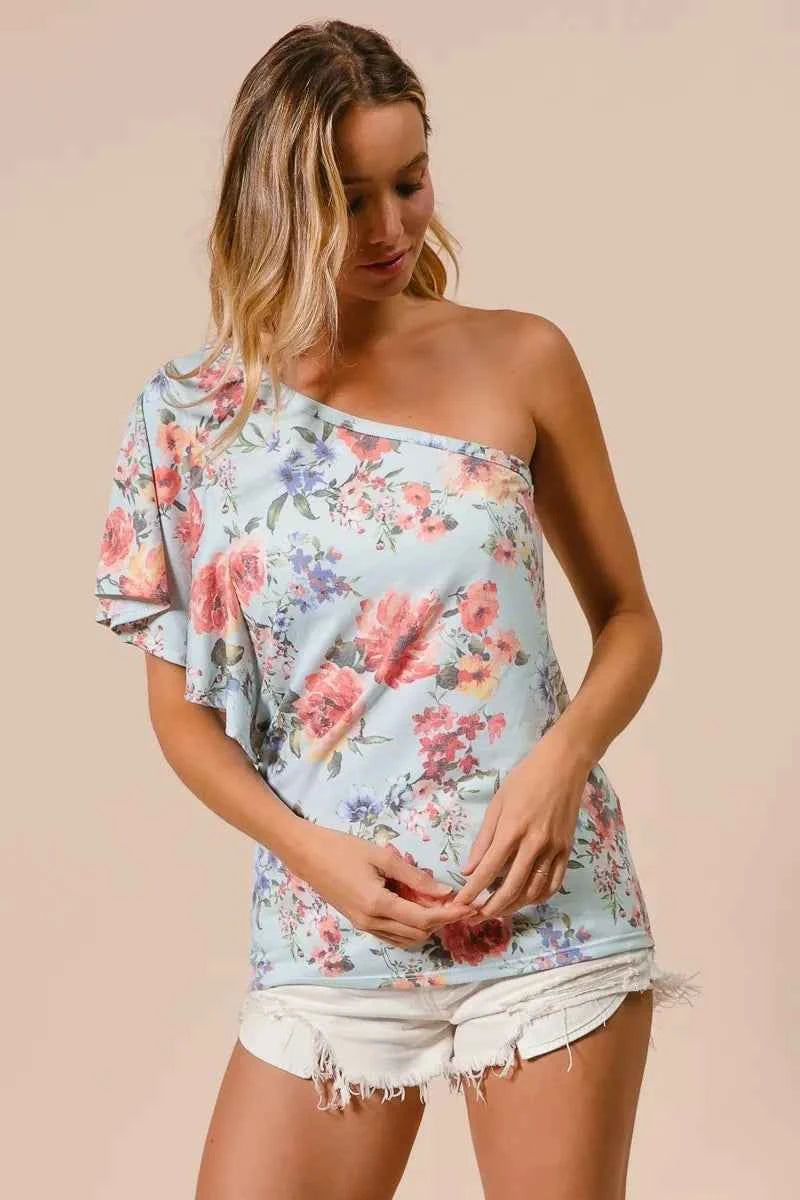BiBi Floral Printed Jersey Knit Ruffle Sleeve Top f045cabcd98749fd80aaa7c0554ce6ff-Max-Origin