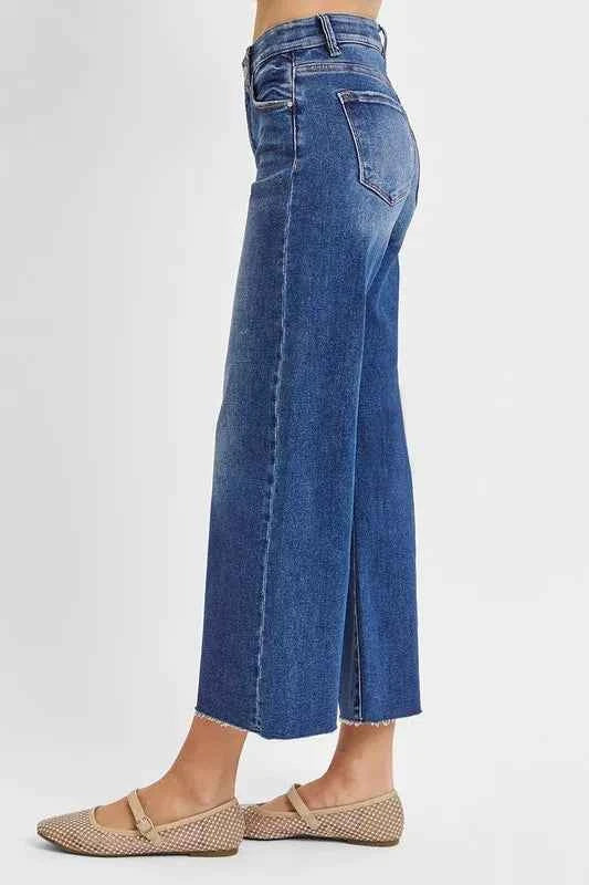 RISEN Raw Hem Wide Leg Cropped Jeans f07f3723-0ca2-4b81-8924-6de2da43051d-Max-Origin