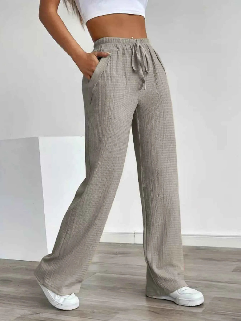 Texture Wide Leg Pants f08252959e684a65abd669a883e91469-Max-Origin
