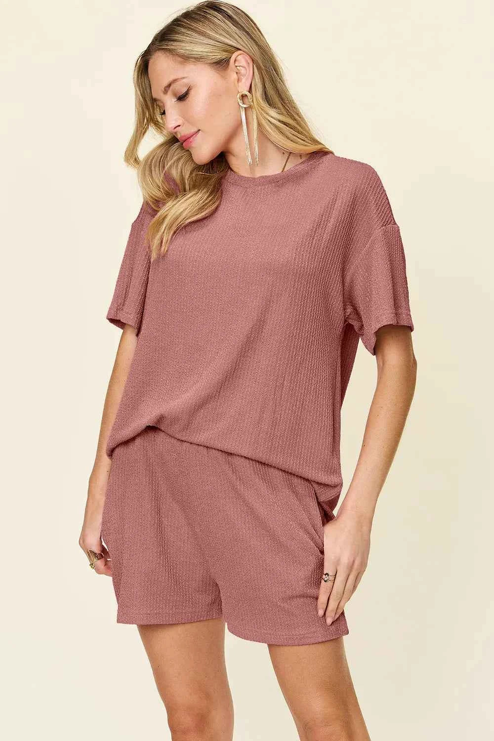 Double Take Full Size Round Neck Short Sleeve T-Shirt and Shorts Set f16fef58-c811-4e1e-af8a-2961ac83c558-Max