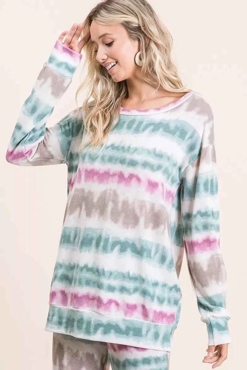 BiBi Tie Dye Print Terry Sweatshirt f1c441c507dd41308ce2b07de8bbf7c9-Max-Origin