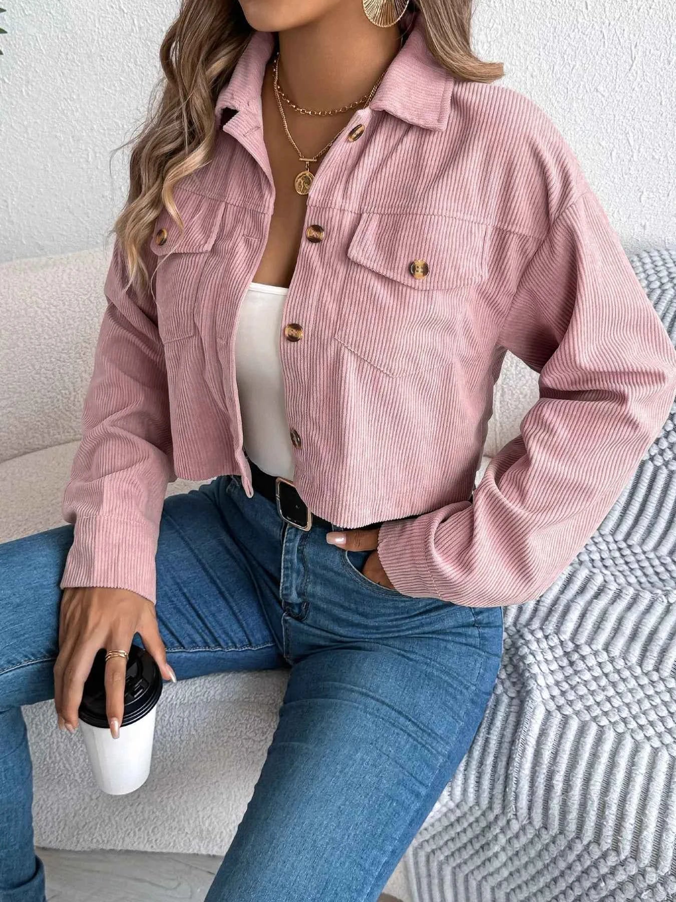 Corduroy Button-Up Dropped Shoulder Jacket Pink f1c69b84-e5f7-4f85-a726-77f88e3dc10c-Max-Origin