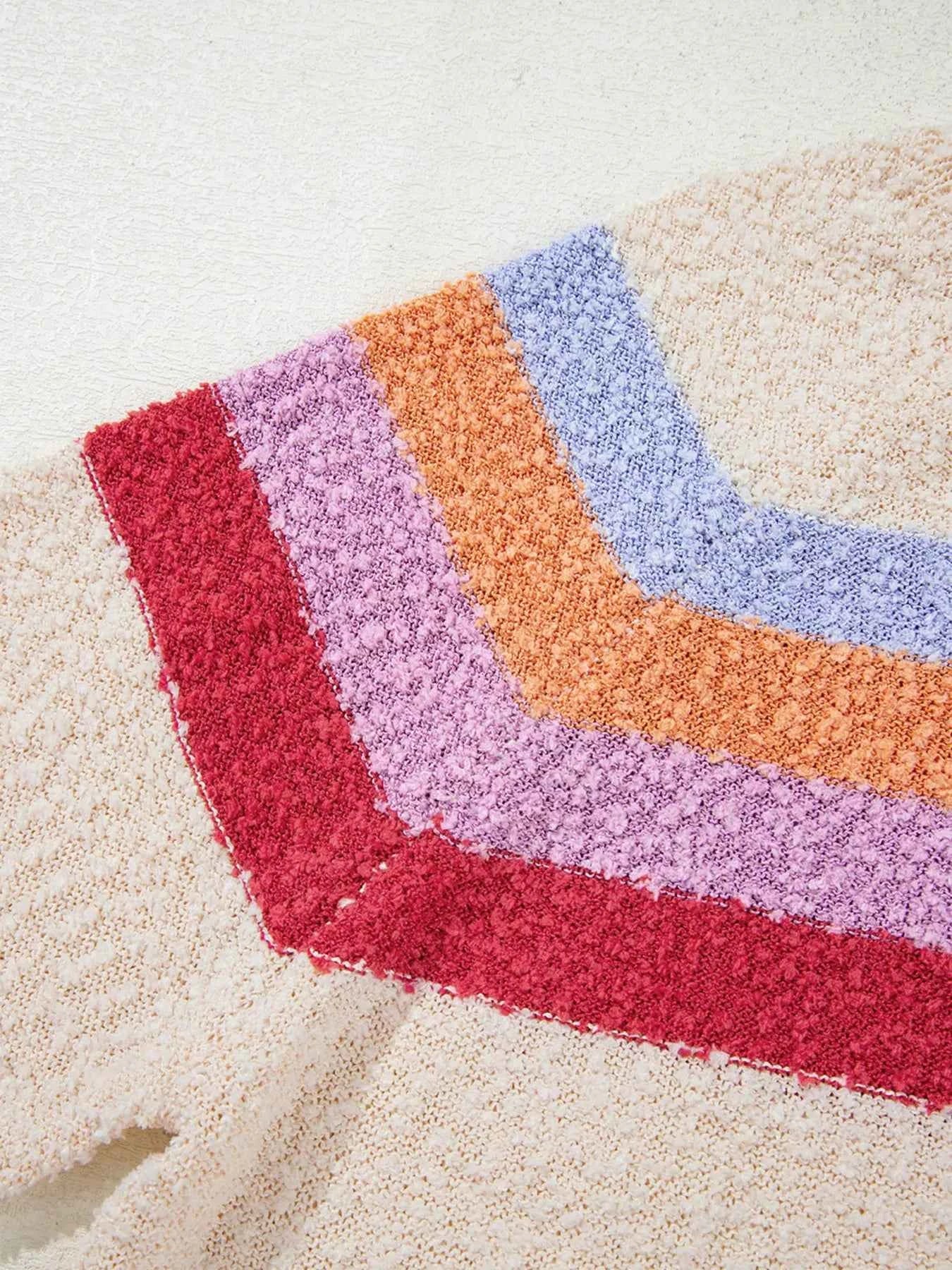 Striped Color Block Loose Sleeve Sweater f1ceb85ac4484ac1ae109e6860045ba2-Max-Origin