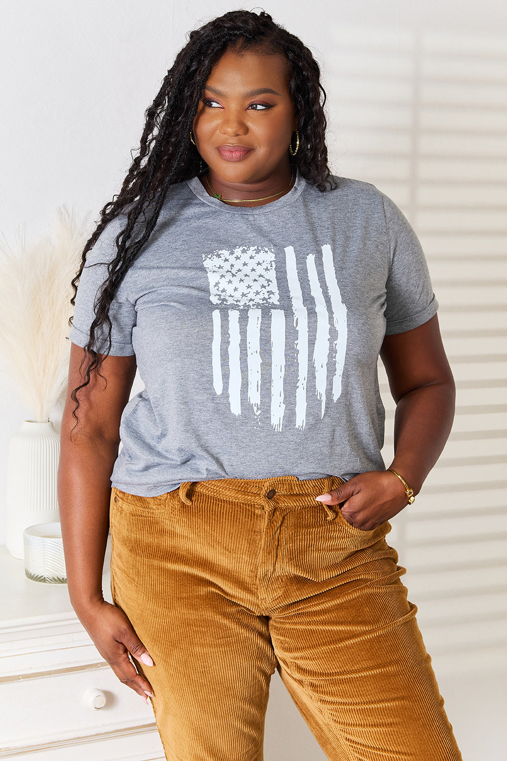 Simply Love US Flag Graphic Cuffed Sleeve T-Shirt f1f3ff4f9555413088a283ad650836d7-Max