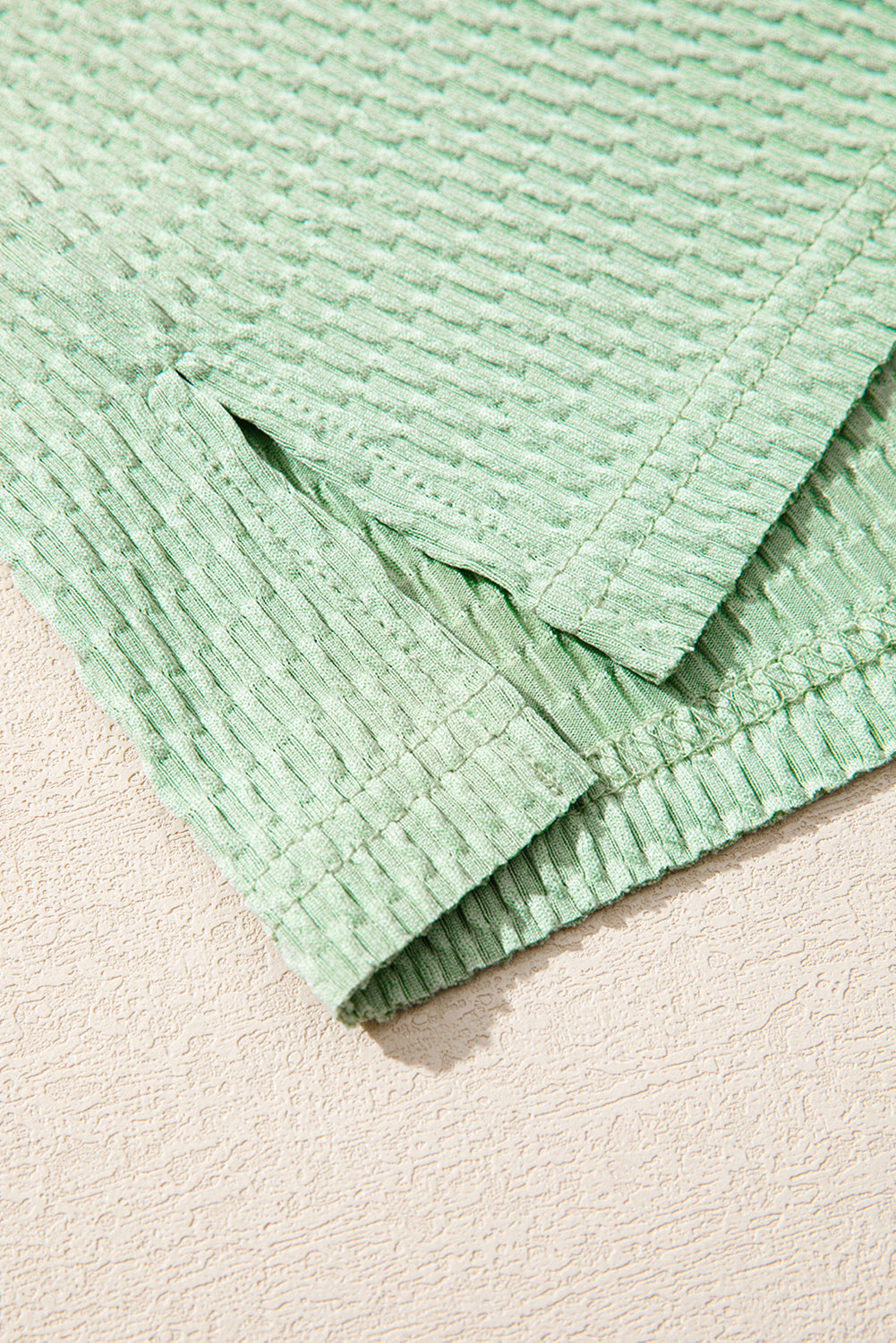 Meadow Mist Green Textured Colorblock Sleeve Henley Sweatshirt f213ff731649bf65