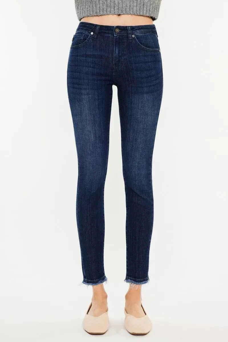 Kancan High-Rise Slim Fit Raw Hem Ankle Jeans DARK f2340fa3164d431dbcc0d011b4755eb4-Max-Origin