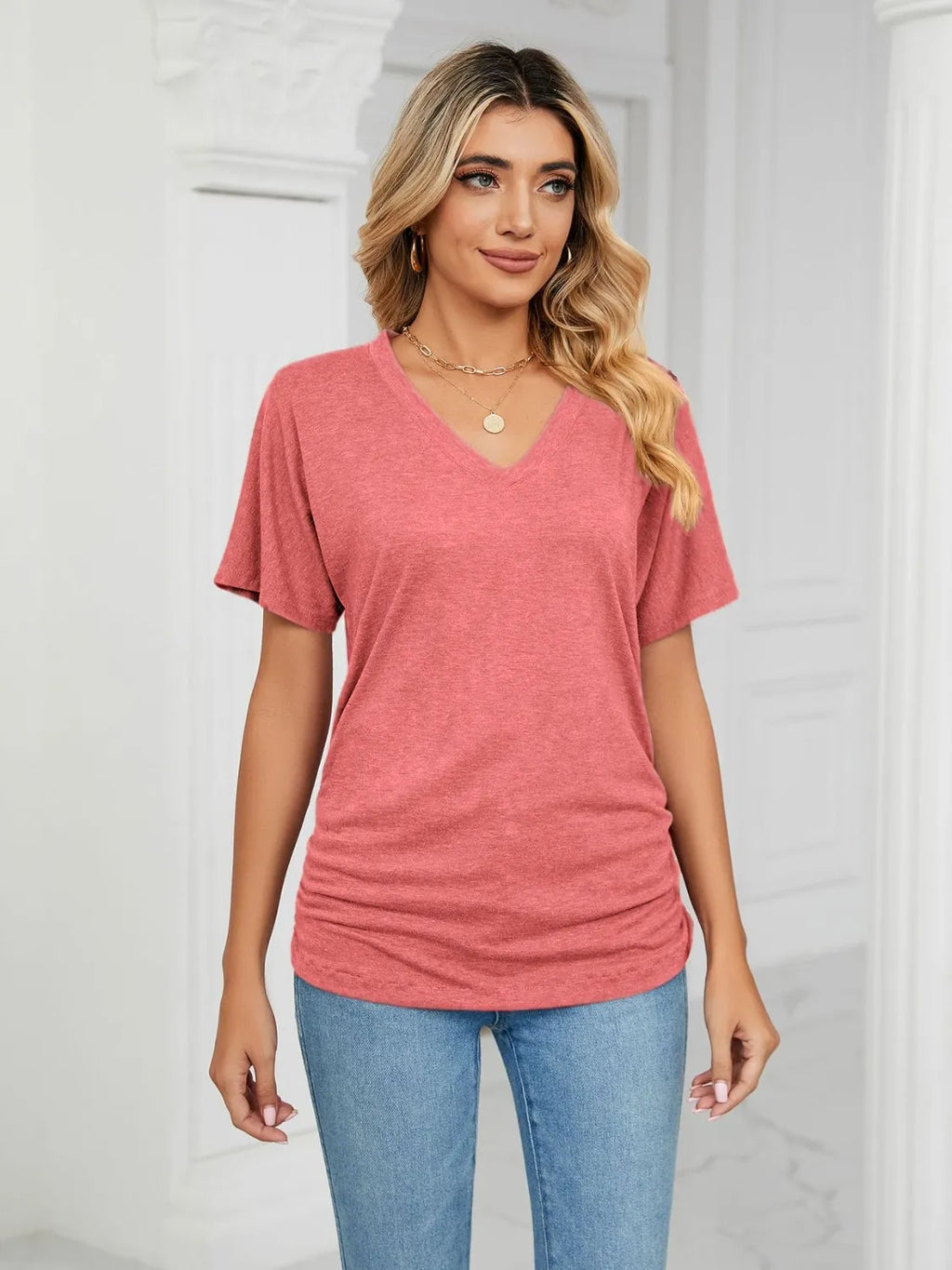 V-Neck Short Sleeve T-Shirt f2956ce3-2513-41c7-99c1-120b6d0119b2-Max-Origin