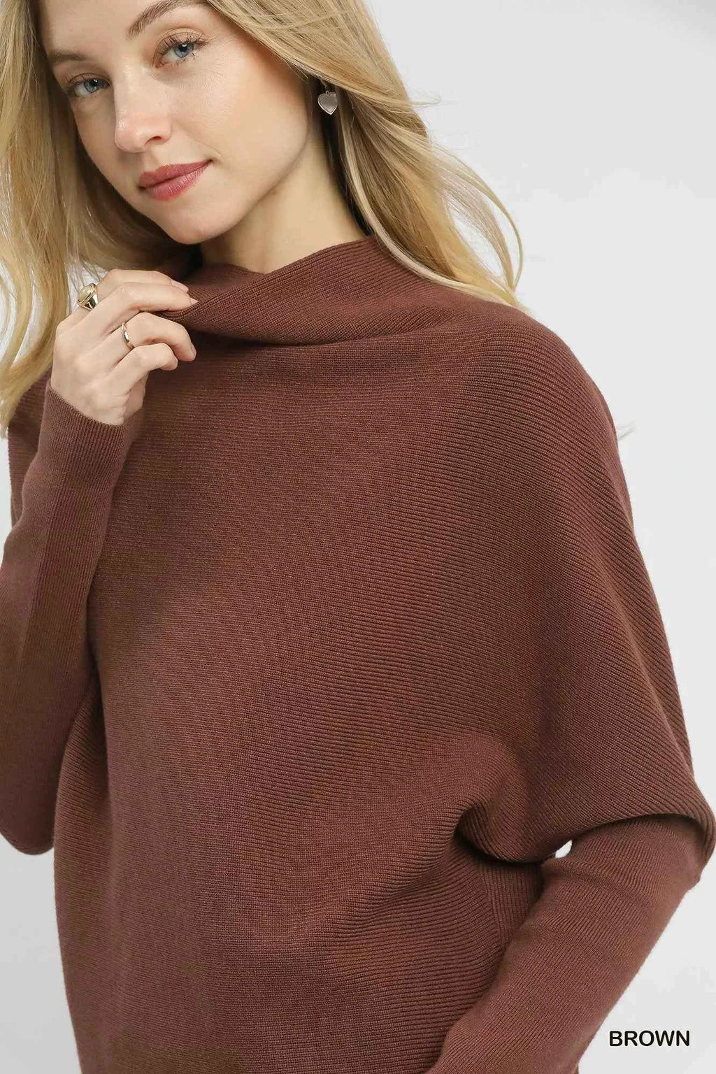 Umgee Draped Turtleneck Long Sleeve Knit Top f2b0b805-689f-4b77-bac6-b3ca91cb5191-Max-Origin