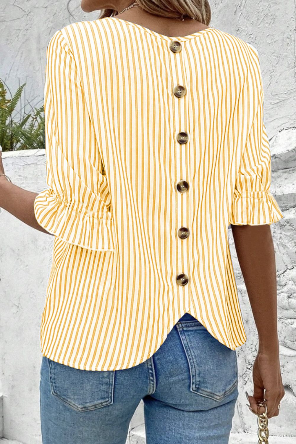 Yellow Striped Half Sleeve Casual Shirt f2b200910e60a551
