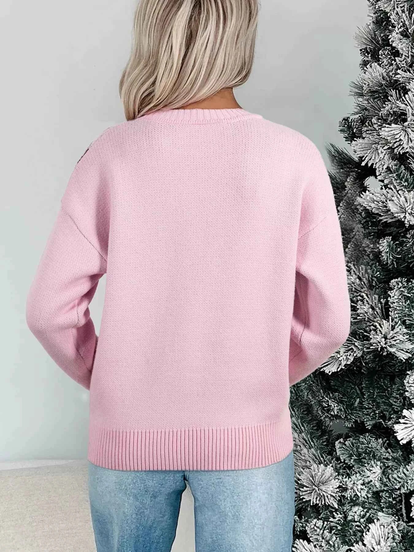 Christmas Ginger Bread Man Round Neck Casual Sweater f2b52012-1926-4941-9d8f-e5c265e1712b-Max-Origin