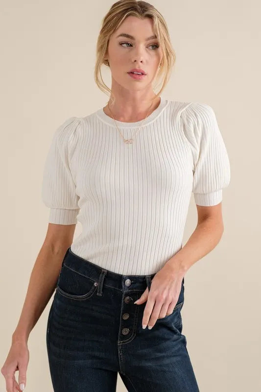 And The Why Puffed Half Sleeve Rib Basic Bodysuit f31abc142f8d418fa707b98cf407ebcd-Max-Origin