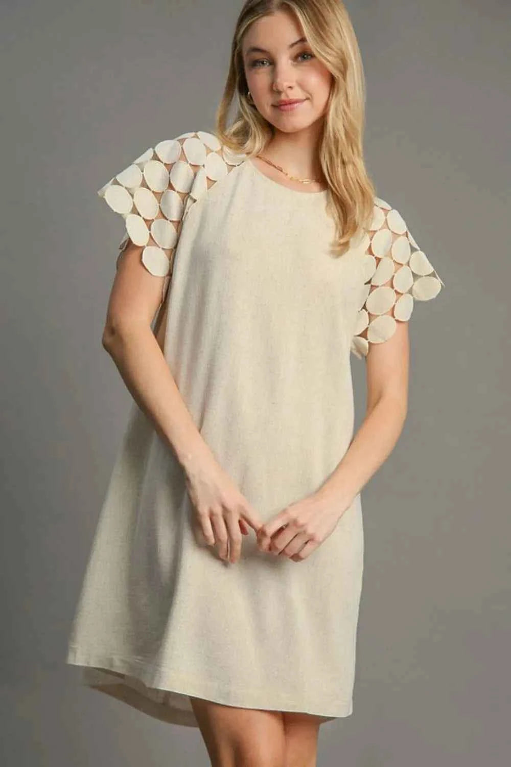 Umgee Full Size Round Neck Mini Dress Plus Size OATMEAL f3452e03-e079-4714-803e-631432db012c-Max