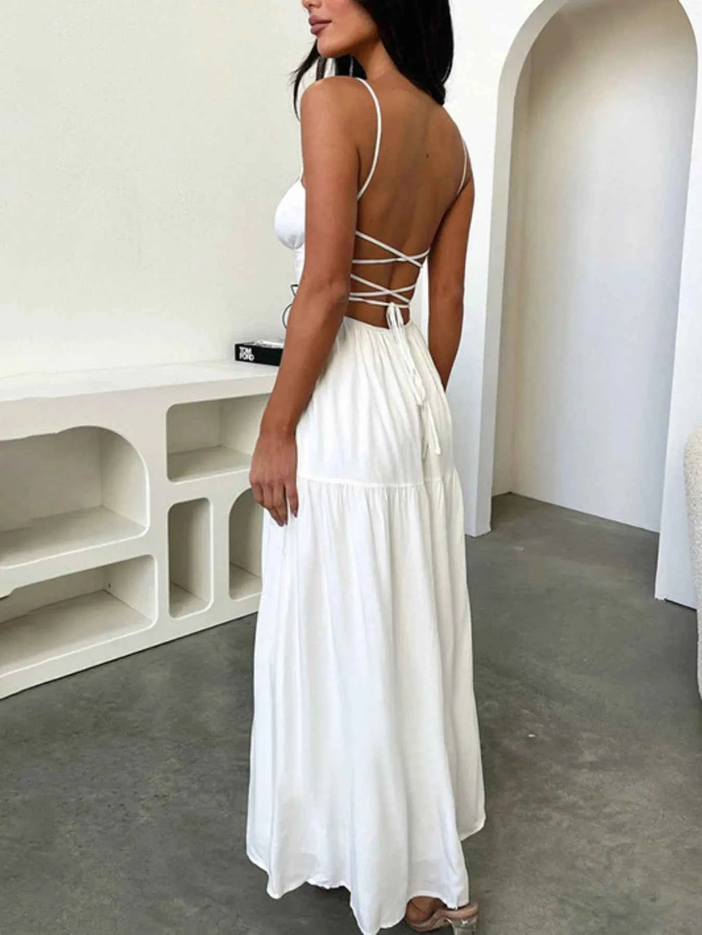 Tiered Lace Up Spaghetti Straps Maxi Dress f349c384-569d-4c41-9221-f2778221744a-Max-Origin